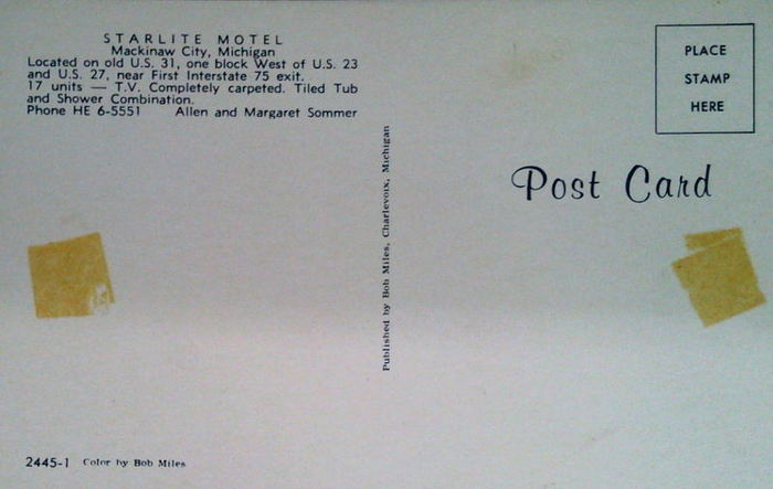 Starlite Motel - Vintage Postcard